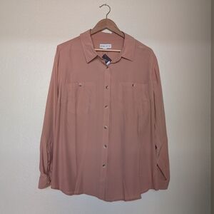 Ava & Viv Women's Button Down Shirt in Blush